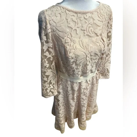 Tadashi Shoji Elegant Lace Dress in Cream petite size 12 - Picture 6 of 12